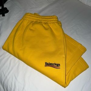 Balenciaga yellow sweat shorts size large 32 waist
